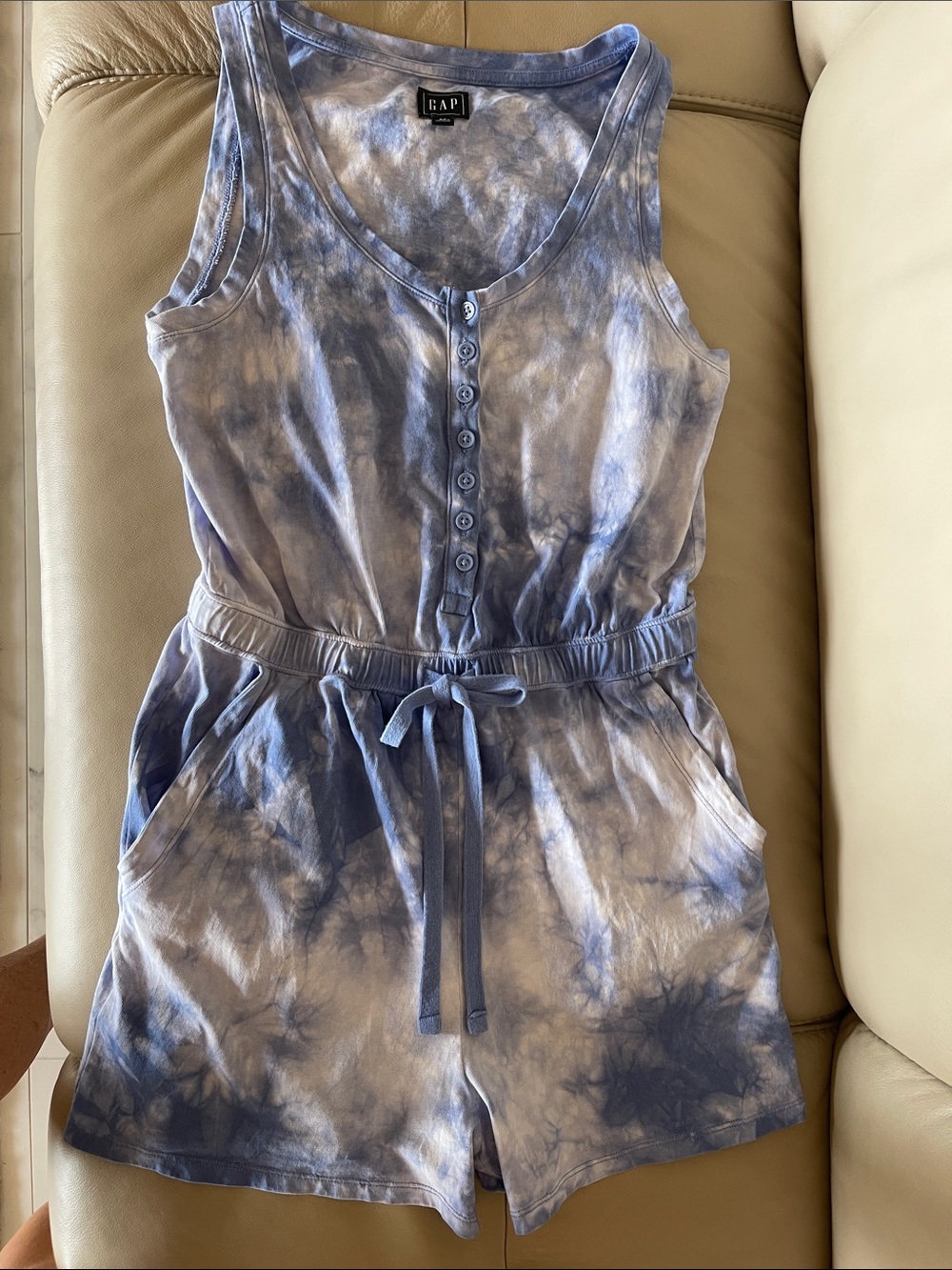 GAP Lavender Blue Tie-Dye Tank Romper